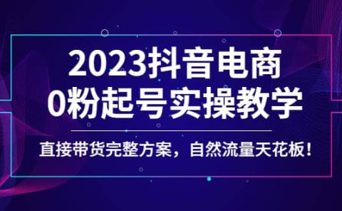 2023抖音电商0粉起号实操教学，直接带货完整方案，自然流量天花板