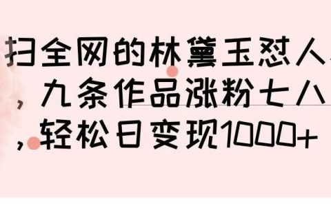 横扫全网的林黛玉怼人视频，九条作品涨粉七八万，轻松日变现 1000➕
