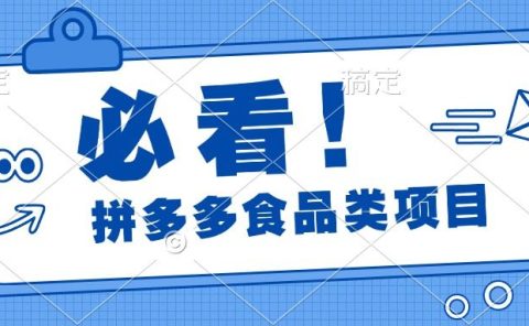 必看！拼多多食品项目，全程运营教学，日出千单