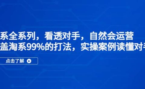 淘系全系列，看透对手，自然会运营，覆盖淘系99%·打法，实操案例读懂对手
