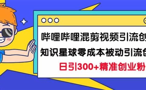 哔哩哔哩混剪视频引流创业粉日引300+知识星球零成本被动引流创业粉一天300+