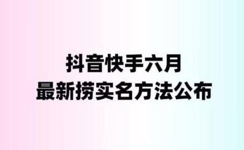 外面收费1800的最新快手抖音捞实名方法,会员自测【随时失效】