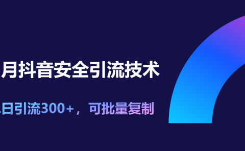 11月抖音安全引流技术,单日引流300+,可批量复制
