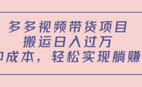 多多视频带货项目（教程+软件）
