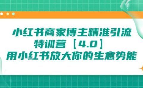 小红书商家 博主精准引流特训营【4.0】用小红书放大你的生意势能