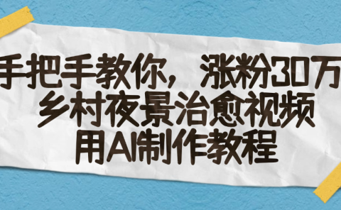 AI一键生成,乡村夜景治愈视频,涨粉30万,手把手教