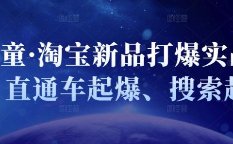 凌童·淘宝新品打爆实战班,直通车起爆、搜索起爆