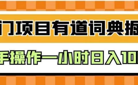 外面卖980的有道词典掘金,只需要复制粘贴即可,新手操作一小时日入100+【揭秘】