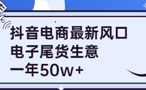 抖音电商最新风口，利用信息差做电子尾货生意，一年50w+（7节课+货源渠道)
