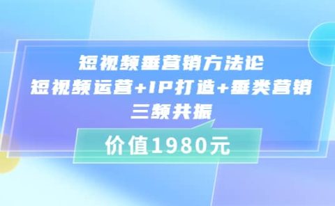 短视频垂营销方法论:短视频运营+IP打造+垂类营销，三频共振（价值1980）