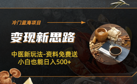 冷门蓝海项目-中医新玩法-冷门蓝海项目-中医新玩法-资料免费送小白也能日入500+500+