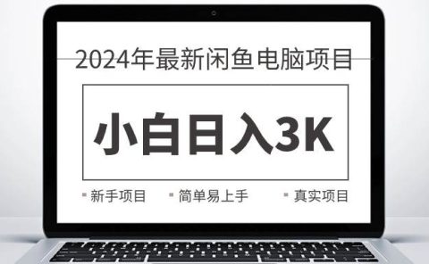 2024最新闲鱼卖电脑项目，新手小白日入3K+，最真实的项目教学