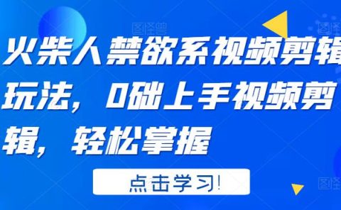 火柴人系视频剪辑玩法,0础上手视频剪辑,轻松掌握
