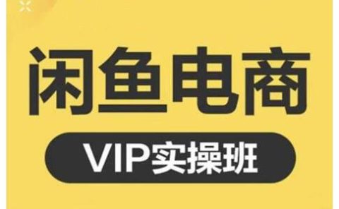闲鱼电商零基础入门到进阶VIP实战课程,帮助你掌握闲鱼电商所需的各项技能