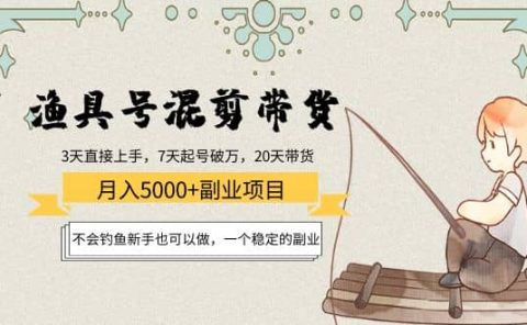 渔具号混剪带货项目:新手也可以做,一个稳定的副业