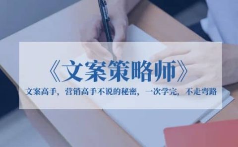 《文案策略师》文案高手，营销高手不说的秘密，一次学完，不走弯路