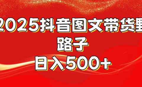 2025抖音图文带货野路子，暴力起号日入500+