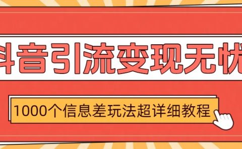 抖音引流变现无忧:1000个信息差玩法超详细教程