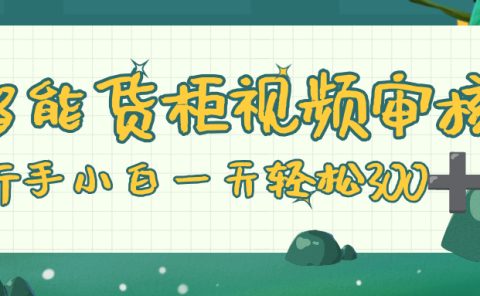 智能货柜视频审核，零门槛，几秒一单，多劳多得，新人小白一天轻松 300+