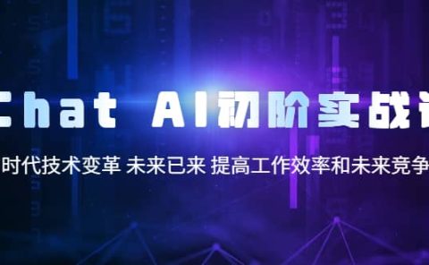 Chat AI初阶实战课，AI时代技术变革 未来已来 提高工作效率和未来竞争力
