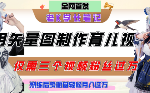 用矢量图制作育儿知识，条条爆款，每条点赞破万，实操仅需10分钟，熟练后卖橱窗育儿资料轻松过万