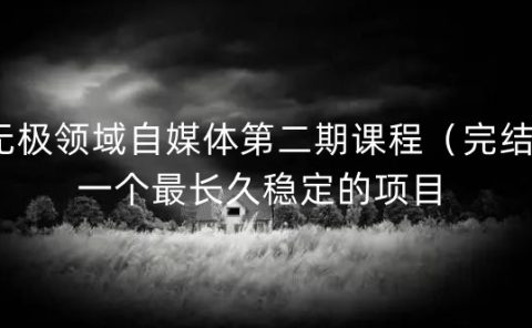 无极领域自媒体第二期课程(完结),一个最长久稳定的项目