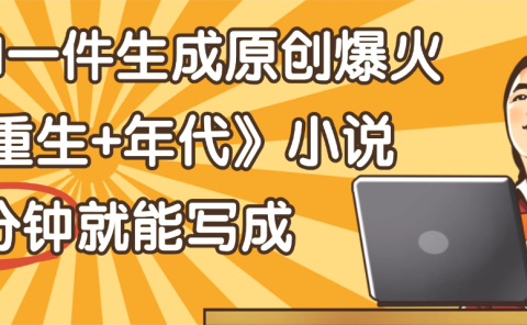 天呐!现在爆火的《重生+年代》类型的小说,现在用这个AI软件就可以一键生成原创小说了