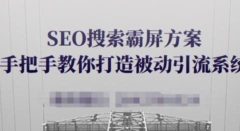 SEO搜索霸屏方案,手把手教你打造被动引流系统【视频课程】