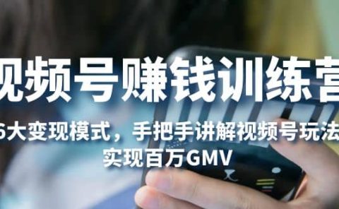 视频号赚钱训练营：6大变现模式，对平台的各项功能详细讲解，实现百万GMV