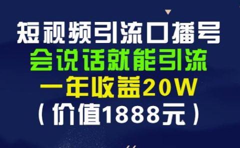 安妈·短视频引流口播号，会说话就能引流，一年收益20W（价值1888元）