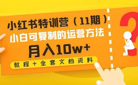 小红书特训营(11期)小白可复制的运营方法(教程+全套文档资料)