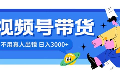 视频号带货，日入3000+，不用真人出镜