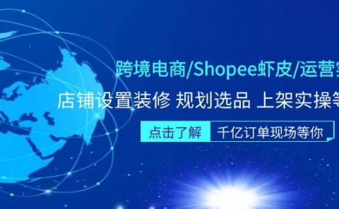 跨境电商/Shopee虾皮/运营实战训练营:店铺设置装修 规划选品 上架实操等等