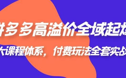 拼多多-高溢价 全域 起爆,6大课程体系,付费玩法全套实战