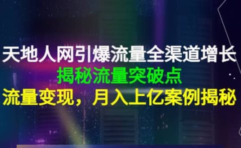 天地人网引爆流量全渠道增长：揭秘流量突然破点，流量变现