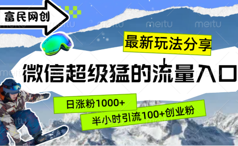 最新玩法分享！微信最猛的流量入口，半小时引流100+创业粉！！
