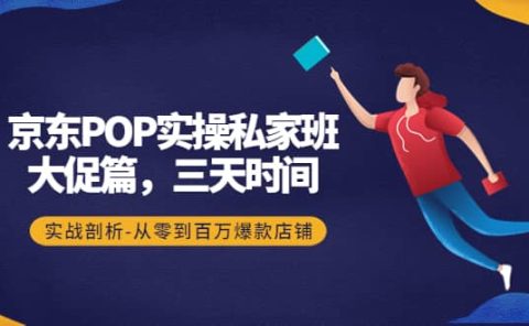 京东POP实操私家班：大促篇，3天时间，实战剖析-从零到百万爆款店铺