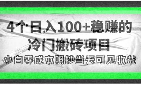 4个稳赚的冷门搬砖项目