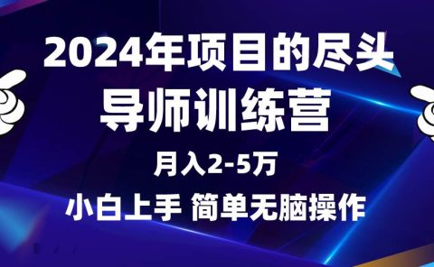 2024年做项目的尽头是导师训练营,互联网最牛逼的项目没有之一,月入3-5...