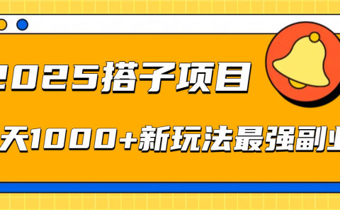 2025搭子项目每天1000+新玩法最强副业