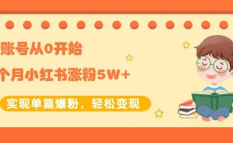新账号从0开始3个月小红书涨粉5W+实现单篇爆粉,轻松变现(干货)