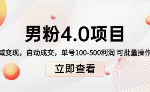 道哥说创业男粉1+2+3+4.0项目:私域变现 自动成交 可批量