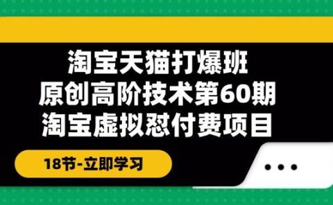 淘宝天猫-打爆班:原创高阶技术第60期,淘宝虚拟怼付费项目-18节