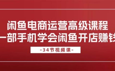 闲鱼电商运营高级课程，一部手机学会闲鱼开店赚钱（34节课）