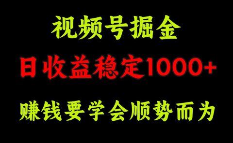 视频号掘金,单日收益稳定在1000+