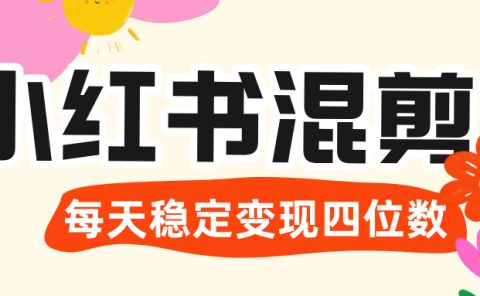 价值 3980 的小红书混剪， 虚拟变现 ＋全网项目库 ， 日引 200+宝妈创业粉，每天稳定四位数变现
