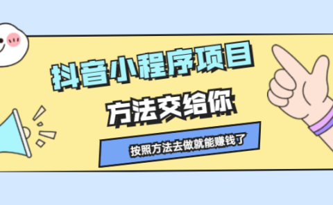 抖音小程序项目，方法交给你，按照方法去做就行了