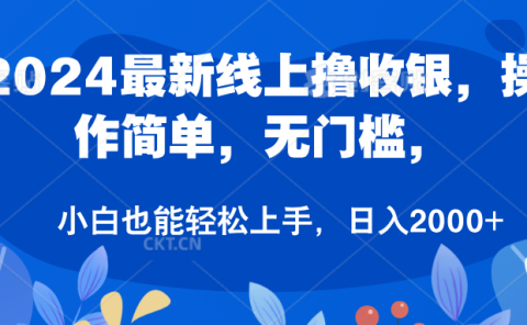 2024最新线上撸收银，操作简单，无门槛，只需动动鼠标即可，小白也能轻松上手，日入2000+