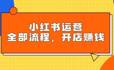 小红书运营全部流程，掌握小红书玩法规则，开店赚钱