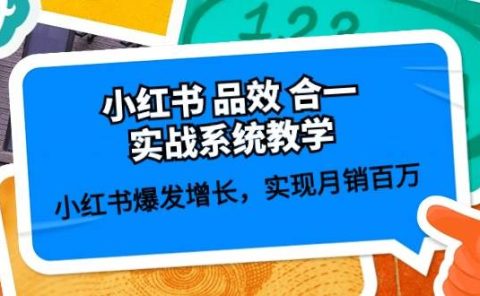 小红书 品效 合一实战系统教学:小红书爆发增长,实现月销百万 (59节)